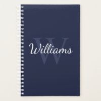 Personalisiertes Monogramm und Name Navy Blue