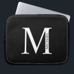 Personalisiertes Monogramm und Name Notebook-Sieb Laptopschutzhülle<br><div class="desc">Personalisierte Monogramm- und Namensgeschenke mit personalisierter Monogramm und Namen im klassischen Serif-Schriftart-Stil.</div>