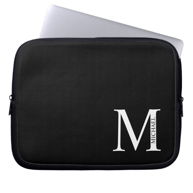 Personalisiertes Monogramm und Name Notebook-Sieb Laptopschutzhülle (Vorderseite)