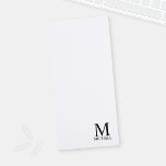 Personalisiertes Monogramm und Name Notepad Magnetischer Notizblock<br><div class="desc">Personalisiert Monogram und Name Gift verfügen über personalisierte Monogramm und Namen im schwarzen klassischen Serif-Schriftart-Stil auf weißem Hintergrund. Perfekt als Feriengeschenk,  Vatertagsgeschenk und Geschenk für jeden besondere Anlass.</div>