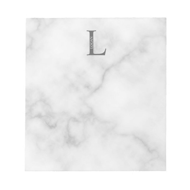Personalisiertes Monogramm und Name Notepad Notizblock (Vorderseite)