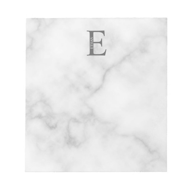 Personalisiertes Monogramm und Name Notepad Notizblock (Vorderseite)