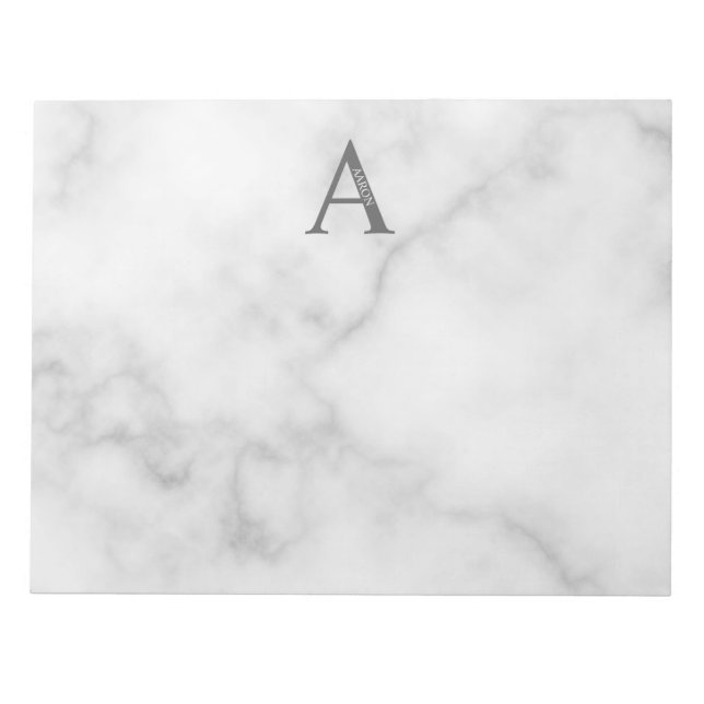 Personalisiertes Monogramm und Name Notepad Notizblock (Vorderseite)