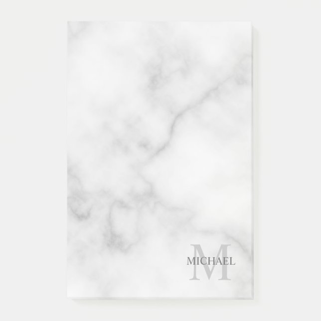 Personalisiertes Monogramm und Name Notepad Post-it Klebezettel (Vorderseite)