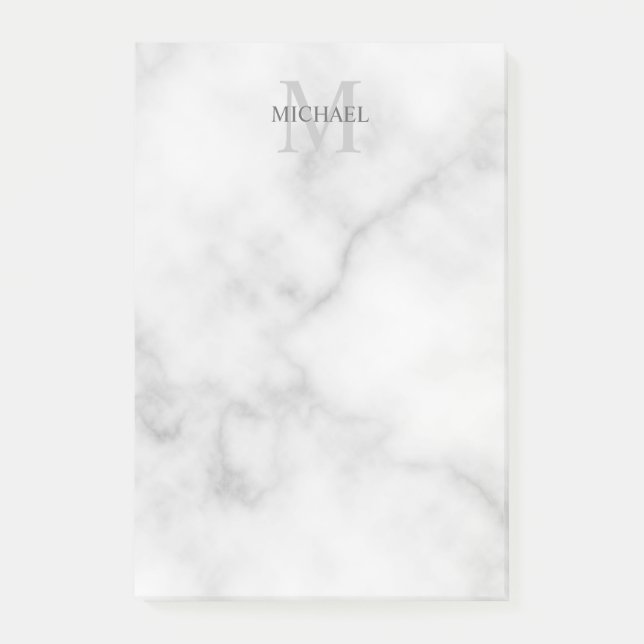 Personalisiertes Monogramm und Name Notepad Post-it Klebezettel (Vorderseite)