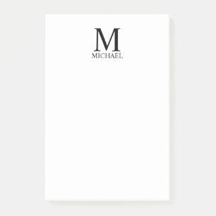 Personalisiertes Monogramm und Name Notepad Post-it Klebezettel