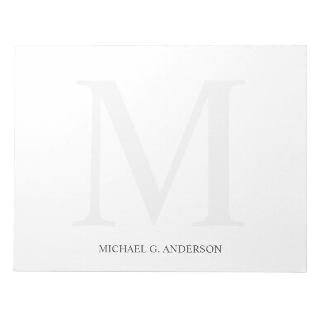 Personalisiertes Monogramm und Name Notizblock (Vorderseite)