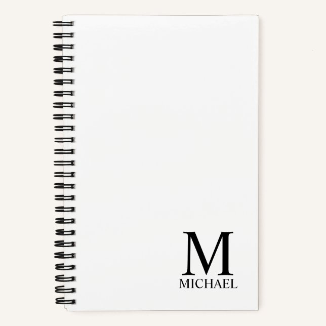 Personalisiertes Monogramm und Name Notizbuch (Vorderseite)