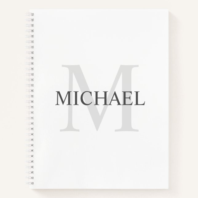 Personalisiertes Monogramm und Name Notizbuch (Vorderseite)