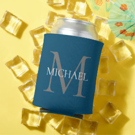 Personalisiertes Monogramm und Name Ocean Blue Dosenkühler