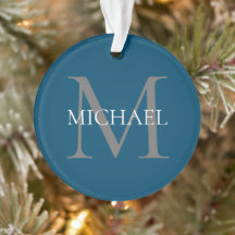 Personalisiertes Monogramm und Name Ocean Blue