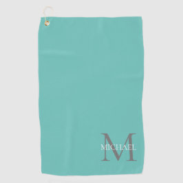 Personalisiertes Monogramm und Name Ocean Light Aq Golfhandtuch