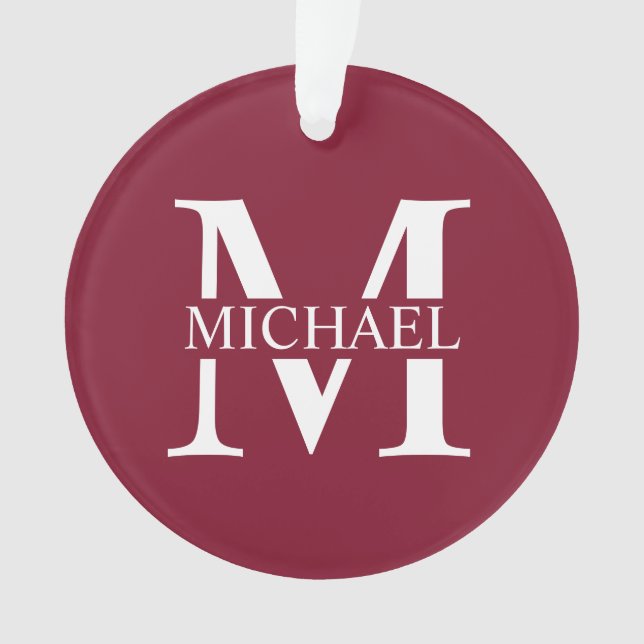 Personalisiertes Monogramm und Name Ornament (Vorderseite)