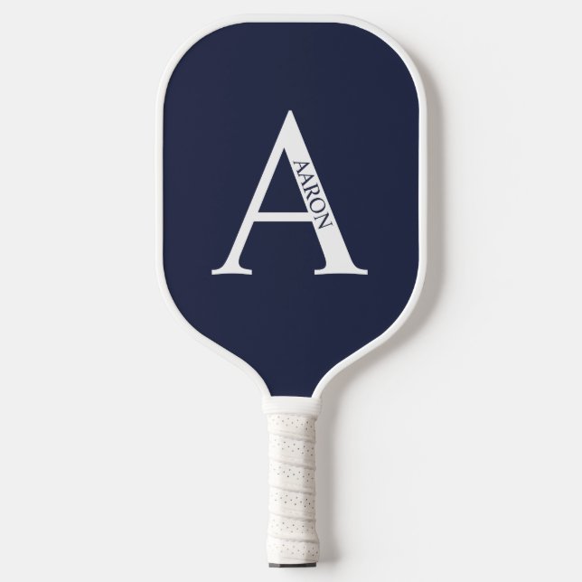 Personalisiertes Monogramm und Name Pickleball Schläger (Vorderseite)