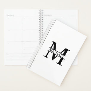 Personalisiertes Monogramm und Name Planer