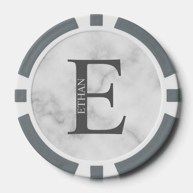 Personalisiertes Monogramm und Name Pokerchips (Vorderseite)