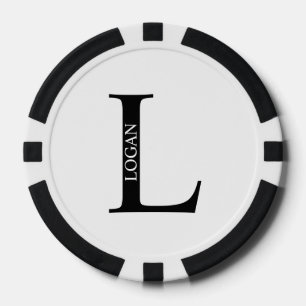 Personalisiertes Monogramm und Name Pokerchips