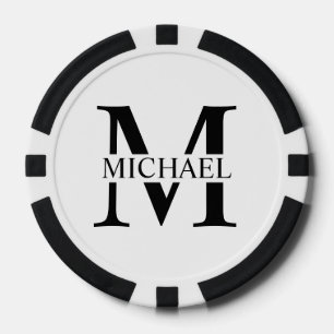 Personalisiertes Monogramm und Name Pokerchips