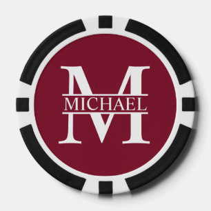 Personalisiertes Monogramm und Name Pokerchips