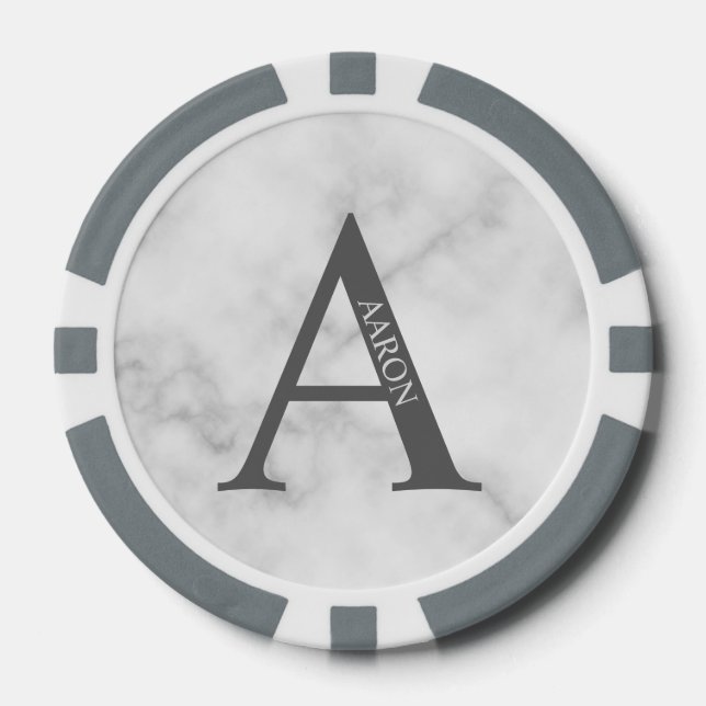 Personalisiertes Monogramm und Name Pokerchips (Vorderseite)