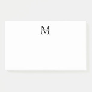 Personalisiertes Monogramm und Name Post-it Klebezettel
