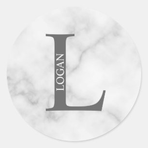 Personalisiertes Monogramm und Name Runder Aufkleber