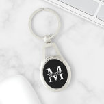 Personalisiertes Monogramm und Name Schlüsselanhänger<br><div class="desc">Personalisierte Monogramm- und Namensgeschenke mit personalisierter Monogramm und Namen im klassischen Serif-Schriftart-Stil. Perfekt als väterliche Tagesgeschenke für Papa,  Geschenke für Großvater,  Ehemann,  Bräutigam,  Trauzeuge,  Trauzeuge und mehr.</div>