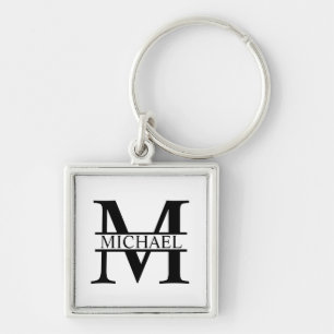 Personalisiertes Monogramm und Name Schlüsselanhänger