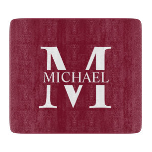 Personalisiertes Monogramm und Name Schneidebrett