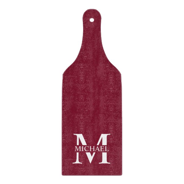 Personalisiertes Monogramm und Name Schneidebrett (Vorderseite)