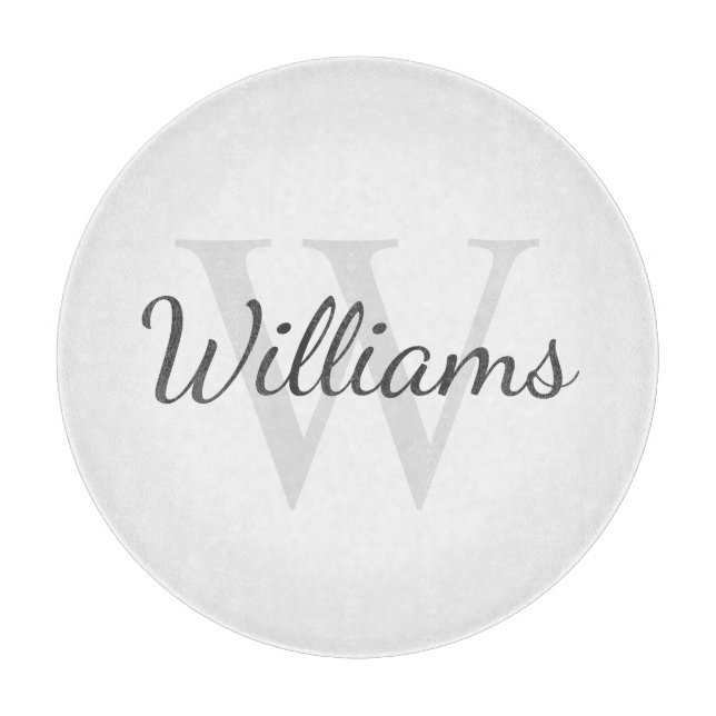 Personalisiertes Monogramm und Name Schneidebrett (Vorderseite)