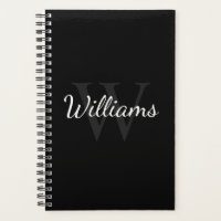 Personalisiertes Monogramm und Name Schwarz