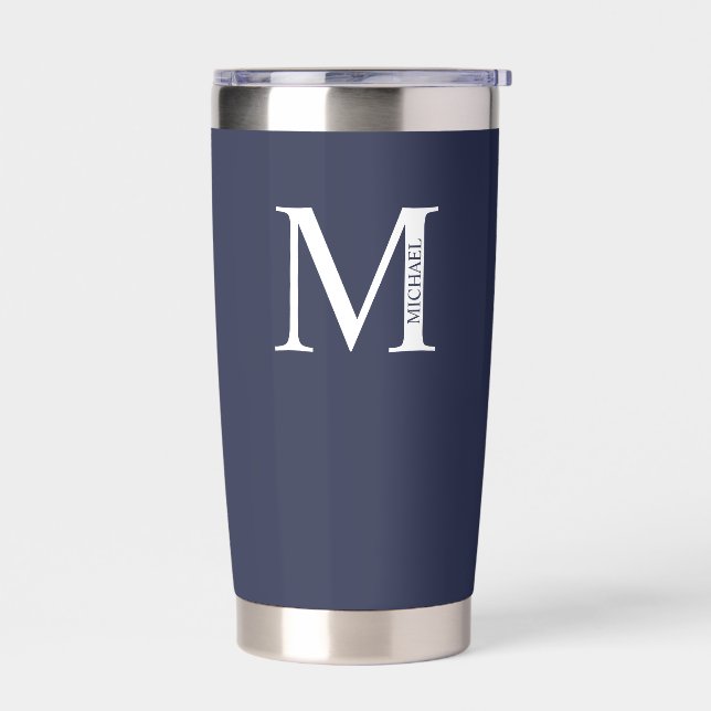 Personalisiertes Monogramm und Name Thermobecher (Links)
