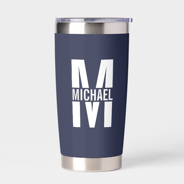 Personalisiertes Monogramm und Name Thermobecher (Links)