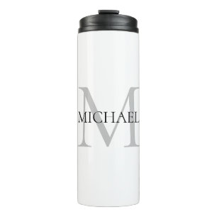 Personalisiertes Monogramm und Name Thermosbecher