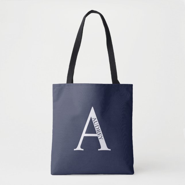 Personalisiertes Monogramm und Name Totbeutel Tasche (Vorderseite)