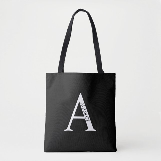 Personalisiertes Monogramm und Name Totbeutel Tasche (Vorderseite)
