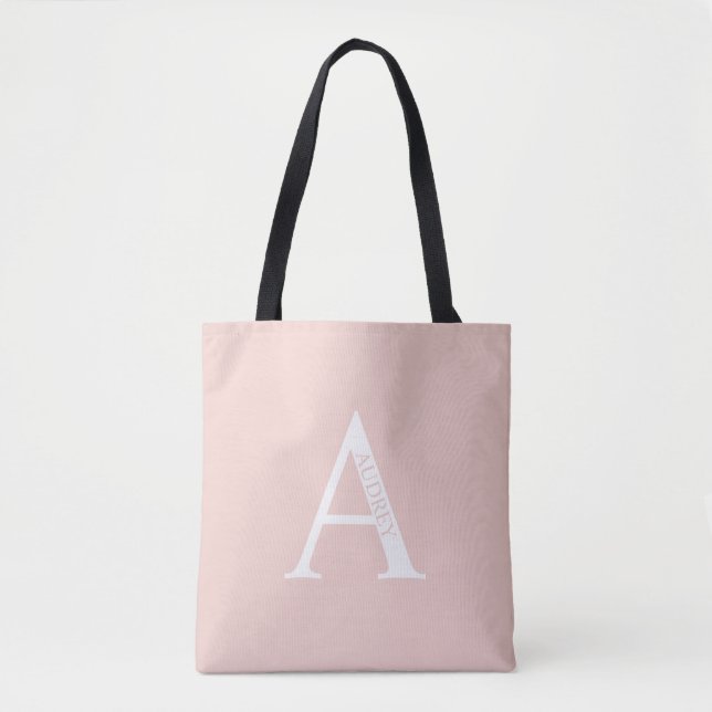 Personalisiertes Monogramm und Name Totbeutel Tasche (Vorderseite)