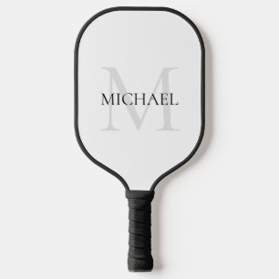 Personalisiertes Monogramm und Name weiß Pickleball Schläger