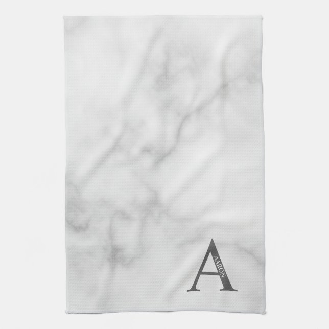 Personalisiertes Monogramm und Namenshandtuch Geschirrtuch (Vertikal)