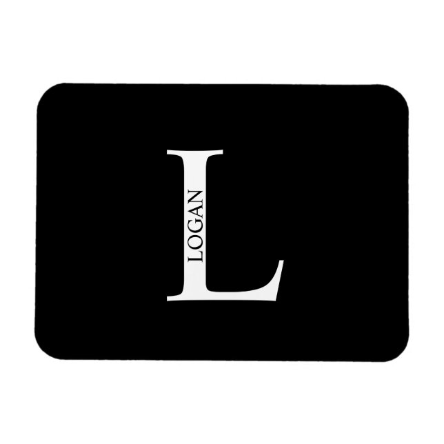 Personalisiertes Monogramm und Namensmagnet Magnet (Horizontal)