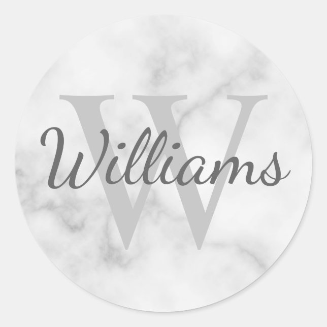 Personalisiertes Monogramm und Namensmarkierung Runder Aufkleber (Vorderseite)