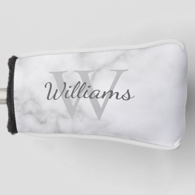 Personalisiertes Monogramm- und Namensmarmorbild Golf Headcover (Vorderseite)
