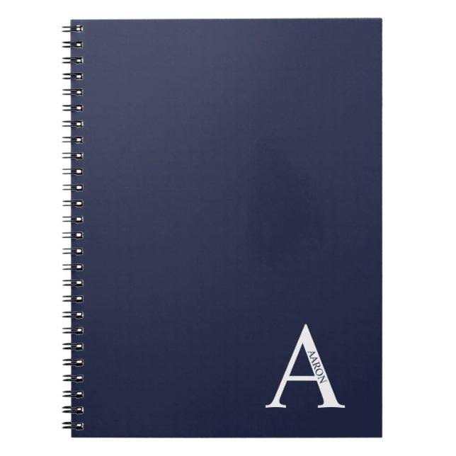 Personalisiertes Monogramm und NamensNotebook Notizblock (Vorderseite)