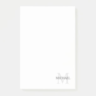 Personalisiertes Monogramm- und Namensnotizbuch Post-it Klebezettel