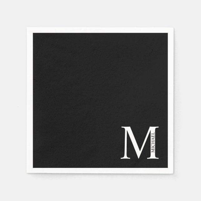 Personalisiertes Monogramm und Namenspapier Napkin Serviette (Vorderseite)