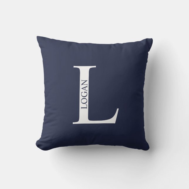 Personalisiertes Monogramm und Namenspatzen Kissen (Vorderseite)