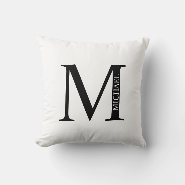 Personalisiertes Monogramm und Namenspatzen Kissen (Vorderseite)