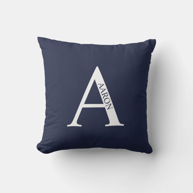 Personalisiertes Monogramm und Namenspatzen Kissen (Vorderseite)