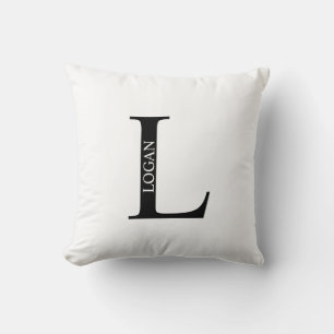 Personalisiertes Monogramm und Namenspatzen Kissen